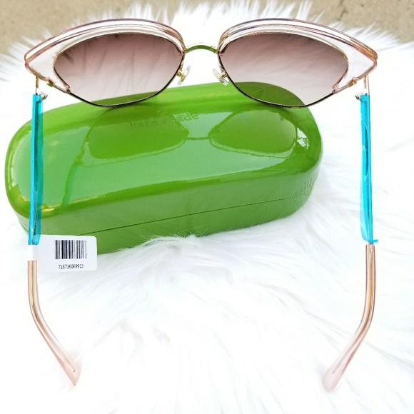 😎 Kate Spade Abinaya Cat Eye Pink Gold Sunglasses - Picture 5 of 5